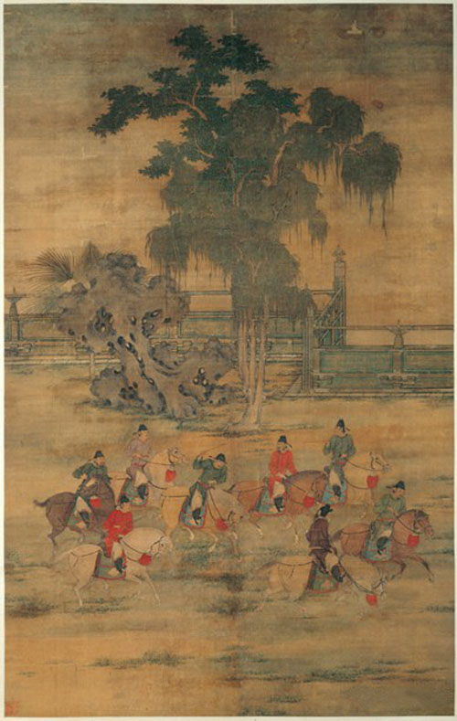 五代后梁 赵喦 八达春游图 161.9×102cm 台北故宫博物院藏