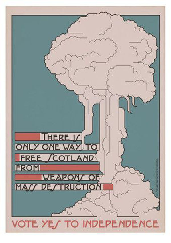 7. 这张海报中的冰激凌其实是核弹爆炸的蘑菇云，独立的苏格兰要对核武器 Say No。