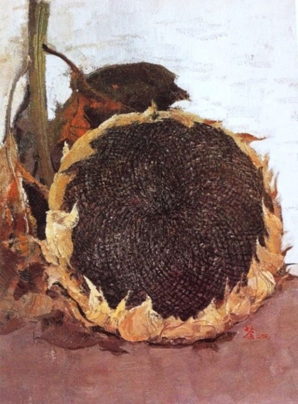 硕果  油画  74cm × 46cm  1974年  上海美术馆藏