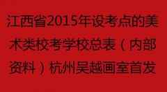 江西省2015年设考点的美术类校考学校总表（内部资料）杭州吴越画室首发