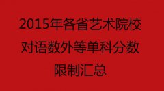 2015年各省艺术院校对语数外等单科分数限制汇总